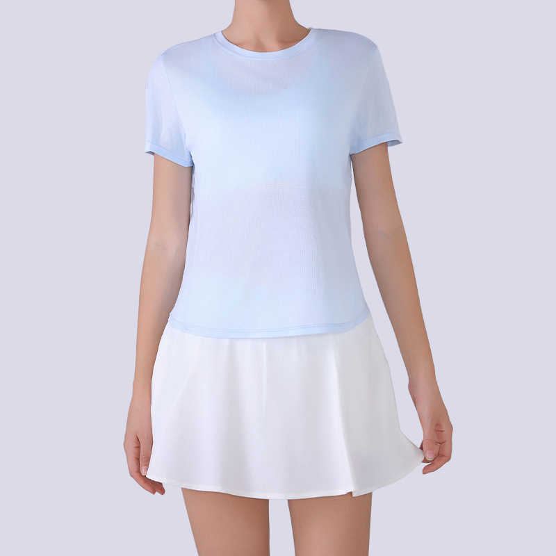 sports Summer cool quick-dry cover-up loose and comfortable suitable for running fitness yoga Pilates training short-sleeved quick-dry L260612