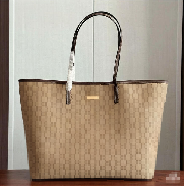 Designer Tribeca Canvas Tote Bag Vintage Web Stripe Red Green Open Top Luxury Shopping Bag Leather Large Capacity Leather Handle bag Shoulder Bag