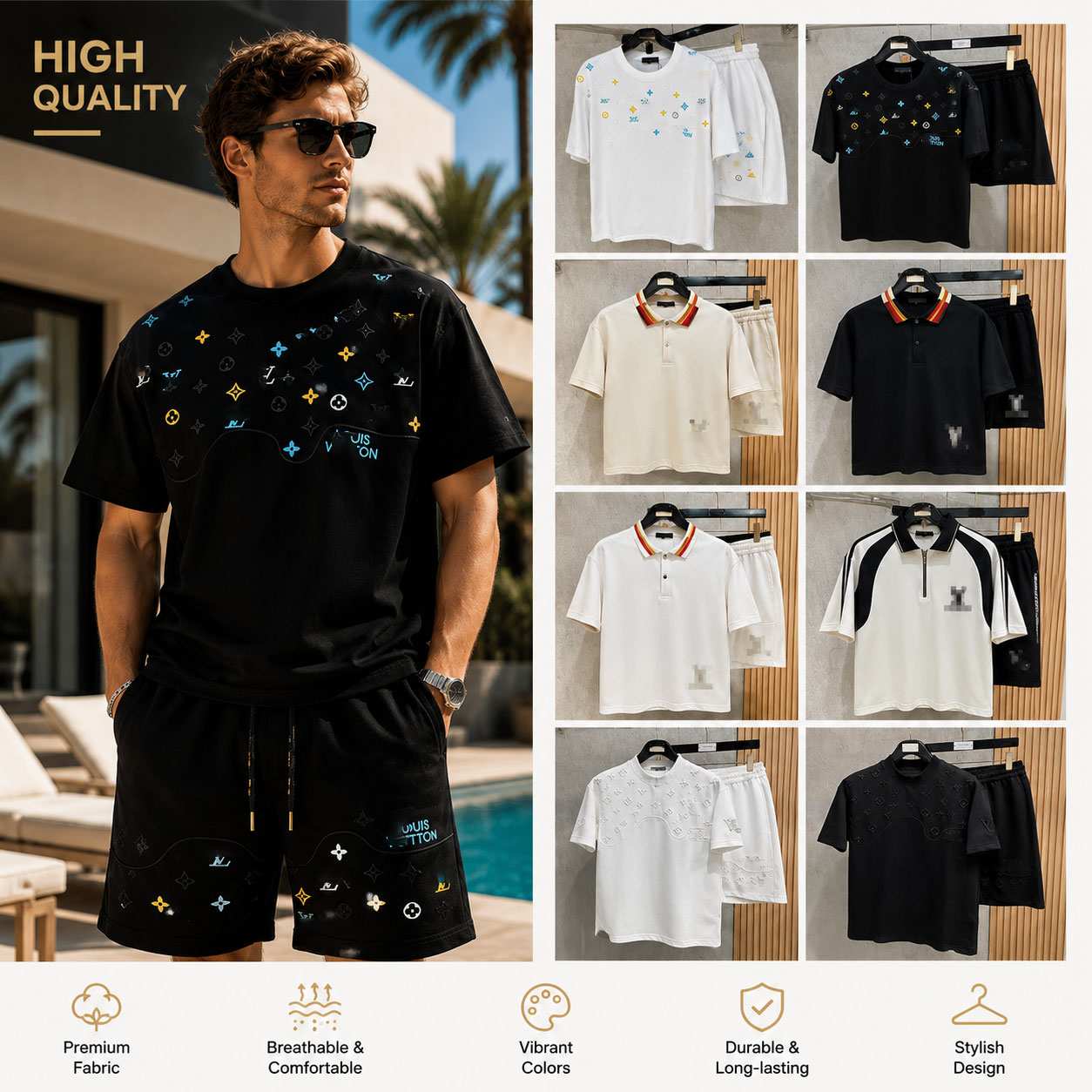 Mens Knitwear Sportswear Casual Set Designer Style Men's Crew Neck Pullover 2-Piece Set Sports Shirt Women's Casual Sportswear Set Pull