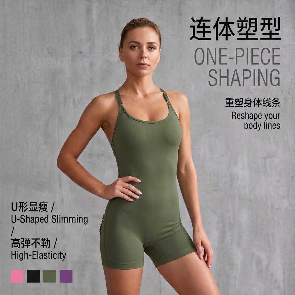 Strap Sexy Sports Jumpsuit One-Piece Casual Running Butt-Lifting Fitness Wear Tight-Fitting Slimming Yoga Wear L260612