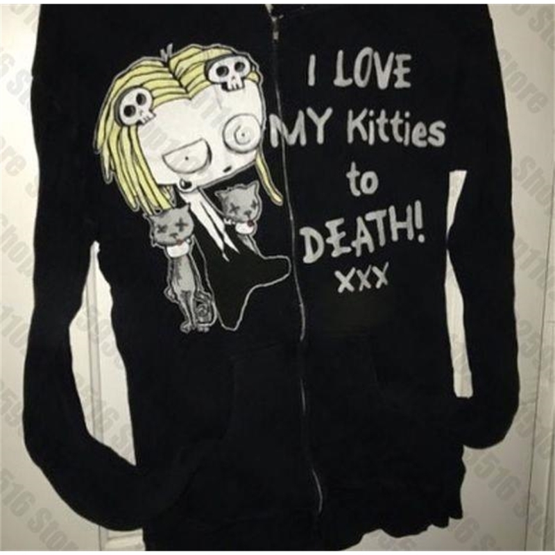 Woman Clothing Halloween Hoodies Women Sweatshirts Y2k Hooded Shirt Harajuku Zip Hoodie Goth Blouse Autumn Womens Clothing Anime 260610