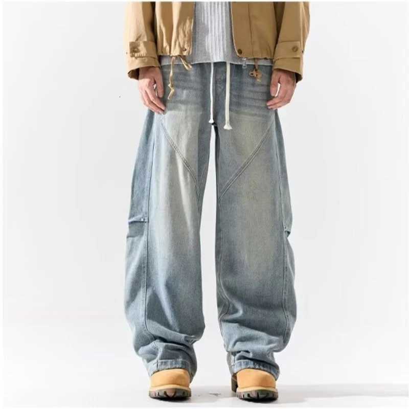 Vintage Men Straight Leg American Style Denim Pants Male Fashion Versatile Baggy Wide Leg Bootcut Jeans Hot Sale Trousers T260410