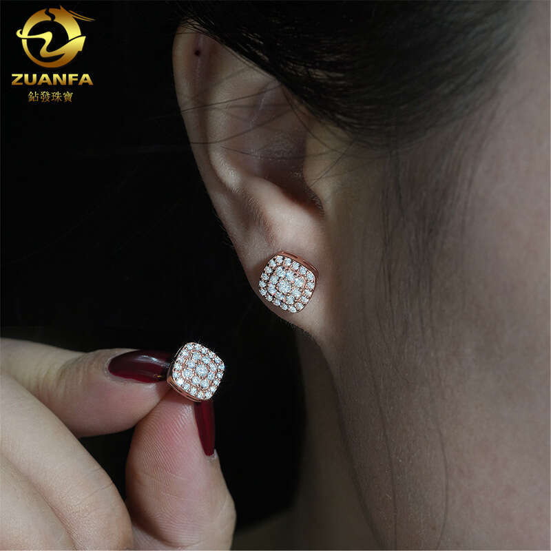 INS-style 925 silver moissanite D color VVS High quality classic earrings for men and women, trendy ear accessories