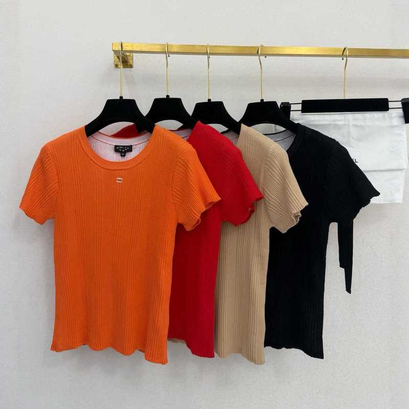 Designer Women's Knits & Tees brand top 26 summer round-neck knitted short-sleeve women's slim-fit versatile solid color T-shirt top