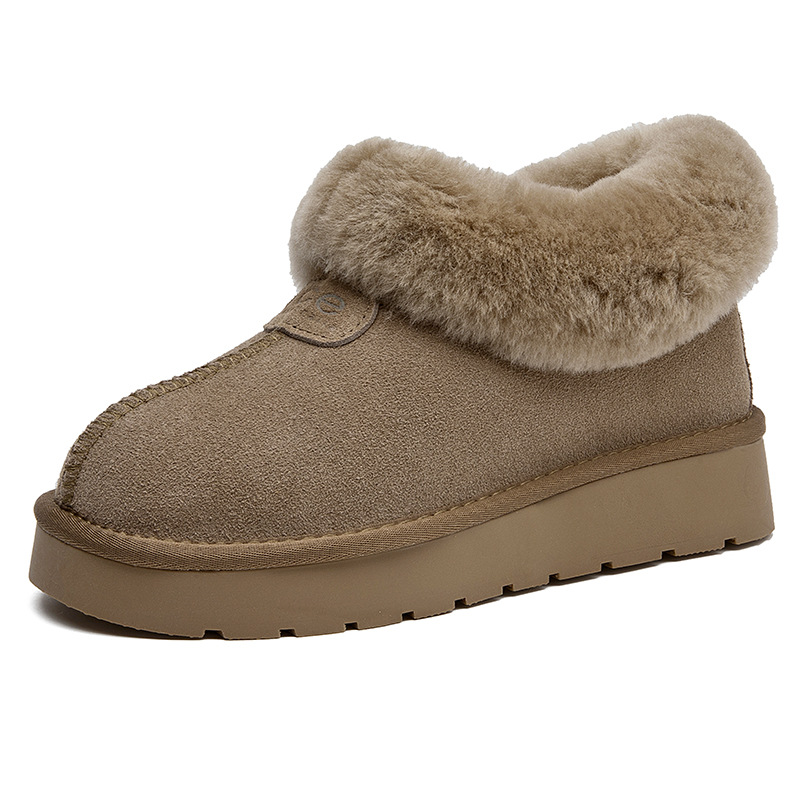 CE new Free shipping luxury Snow Boots Thick soled short tube integrated snow boots with one foot hairy shoes cotton shoes