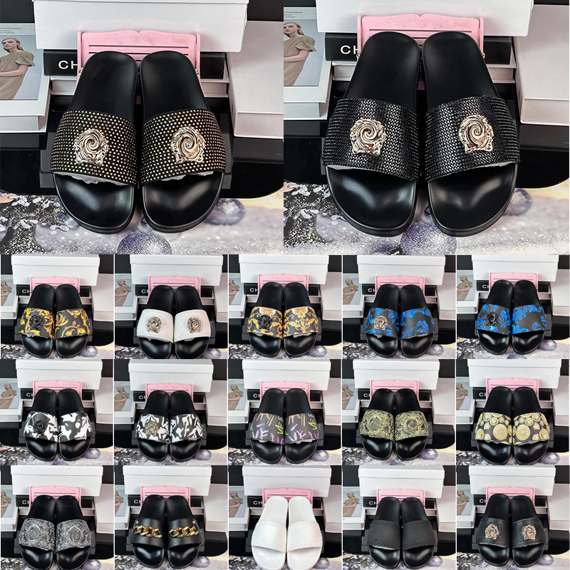 Slippers Designer Slippers headed small flower thick sole lightweight classic simple slippers for mens 36-45