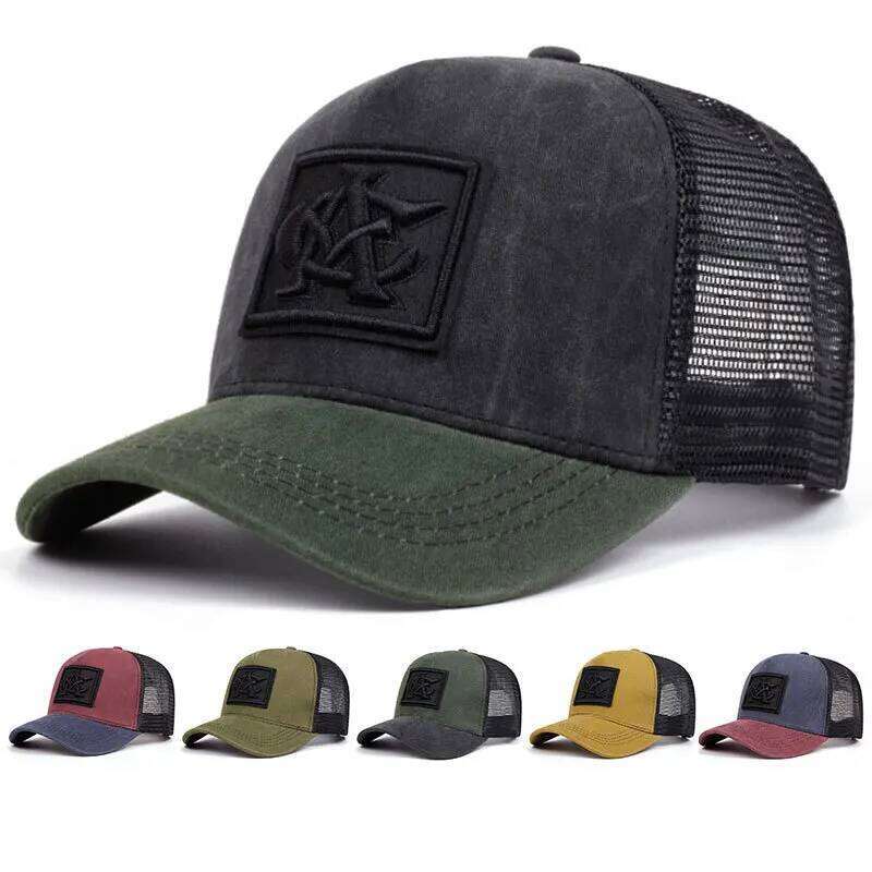 1pc Unisex CA Letter Embroidery Net Baseball Hats Spring and Summer Outdoor Adjustable Casual Duck Flat Caps Sunscreen Hat 26Y0613
