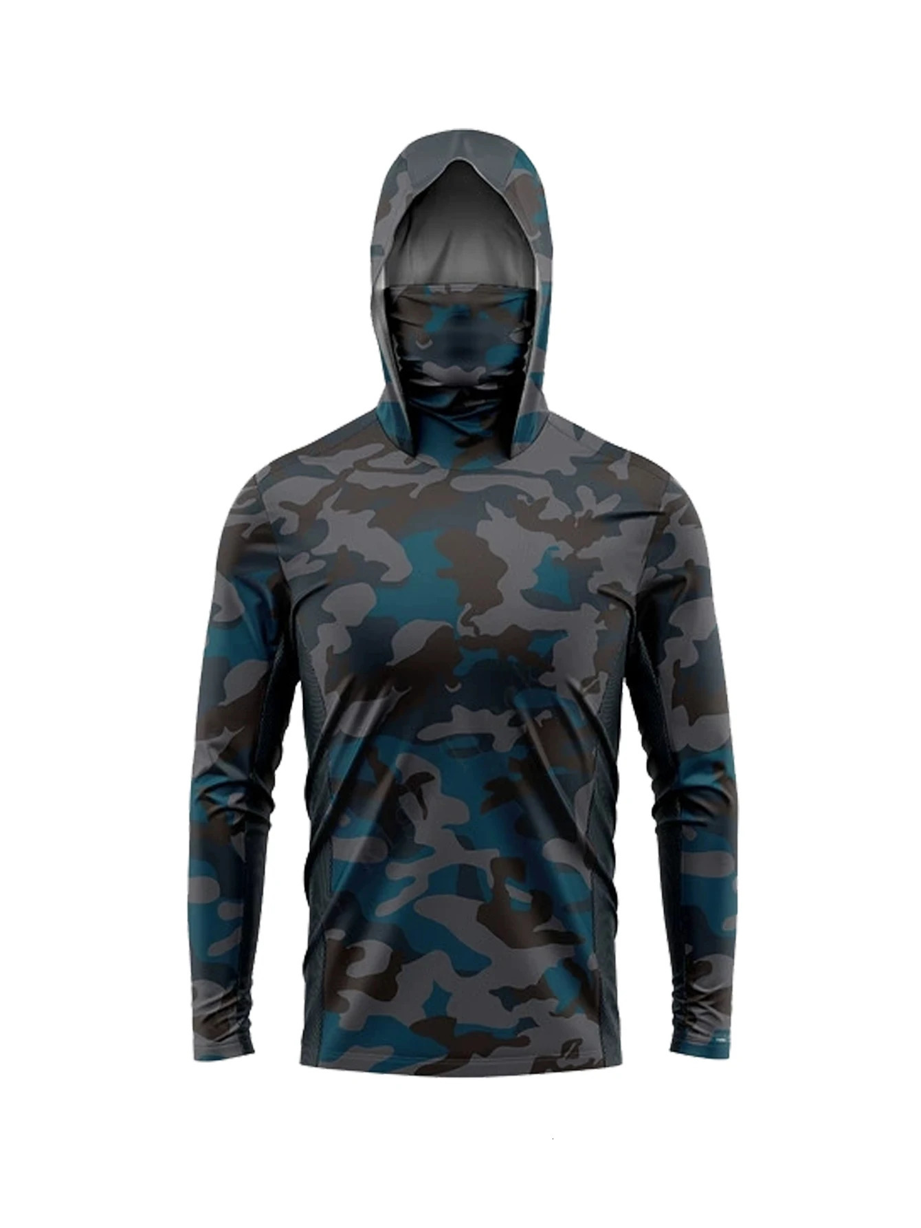 Long Sleeve Fishing Shirts Men Sun Protection Hoodie Mask All-in-one Fishing Clothing Hunting Camping Angling T-shirt Upf 260612