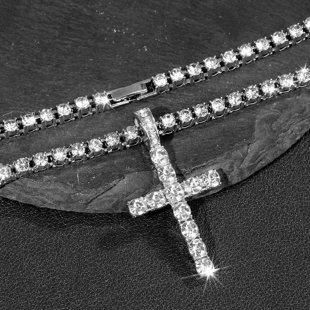 Buss Down 925 Sterling Silver Hip Hop Pass Diamond Tester Fashion GRA Certified Cross Siliconite Tennis Chain Necklace
