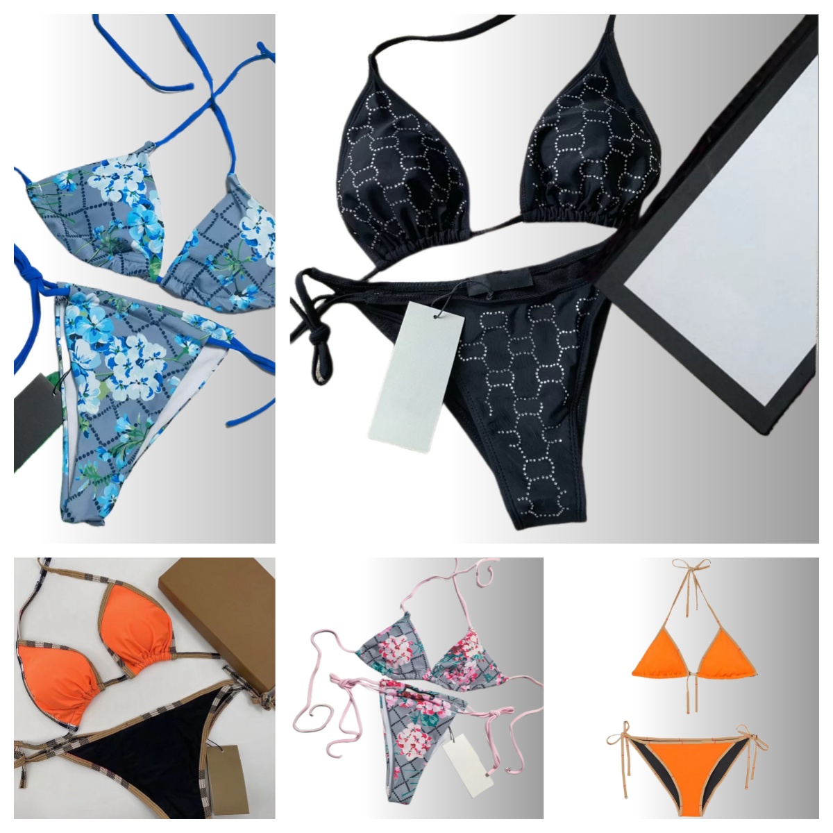 bikini designer swimwear luxury size S-XL Summer Swimsuits womens wear Alphabet Black white green blue red comfort plaid chain sexy mixed cotton bik