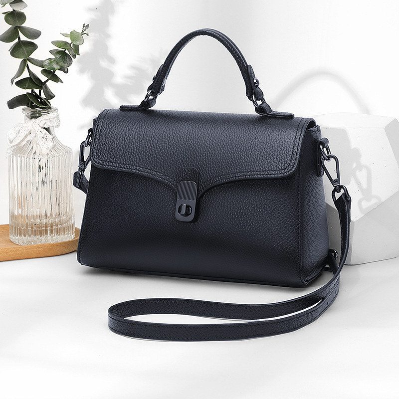 Genuine leather handbag and crossbody for women, 2026 new model, casual large-capacity shoulder bag, versatile cowhide small square bag