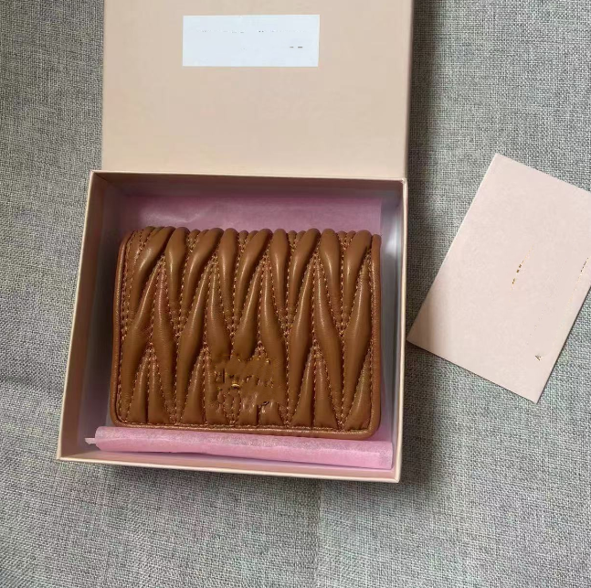 2026 new fashion Card Holders caviar woman mini wallet Designer pure color genuine leather Pebble texture luxury Black wallet 005