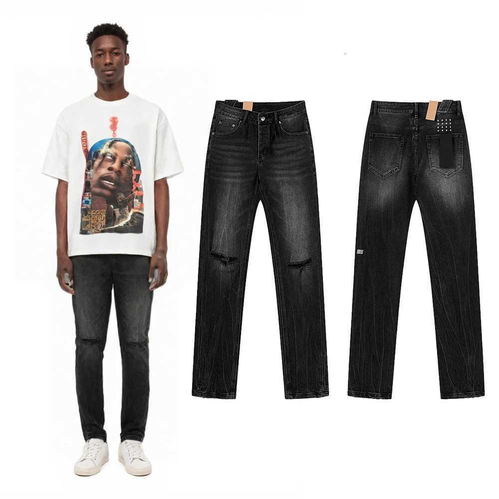 Y2k Streetwear Slim Fit Jeans Hip Hop Street Style Cotton Casual Clothing Vintage Distressed Rock Revival Skinny Pants for Mens T260410