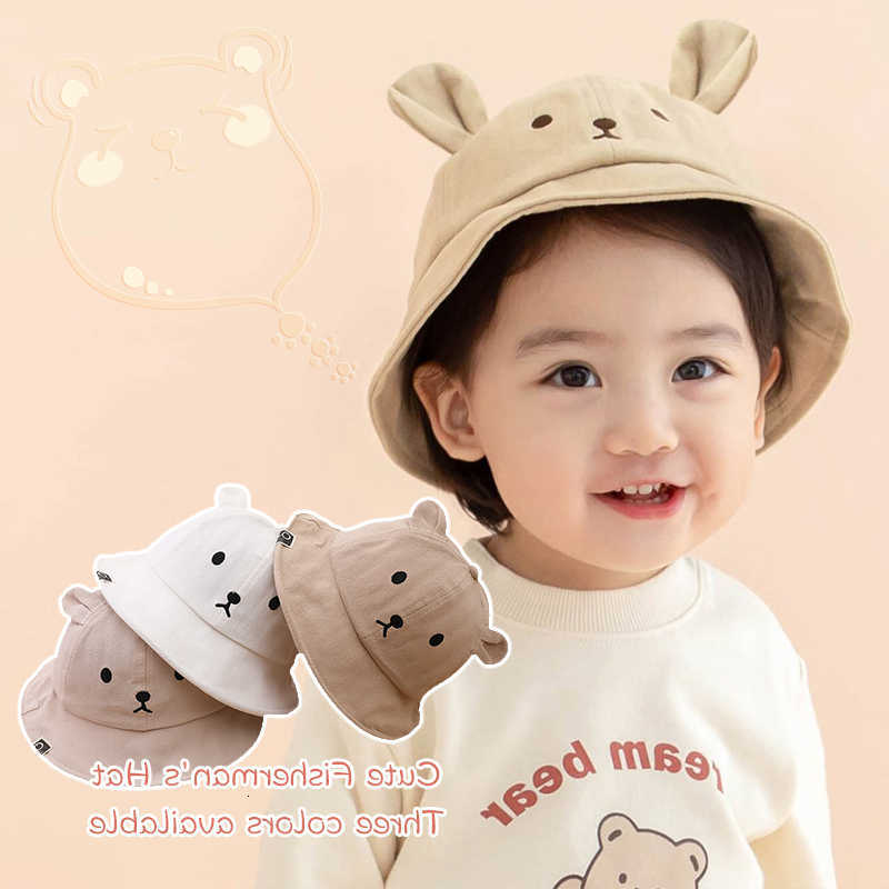 Bucket Baby Cute Hat Bear Spring Summer Outdoor Sun Hats for Boy Girl Bear Ears Baby Hat Panama Cap Baseball Caps M260613