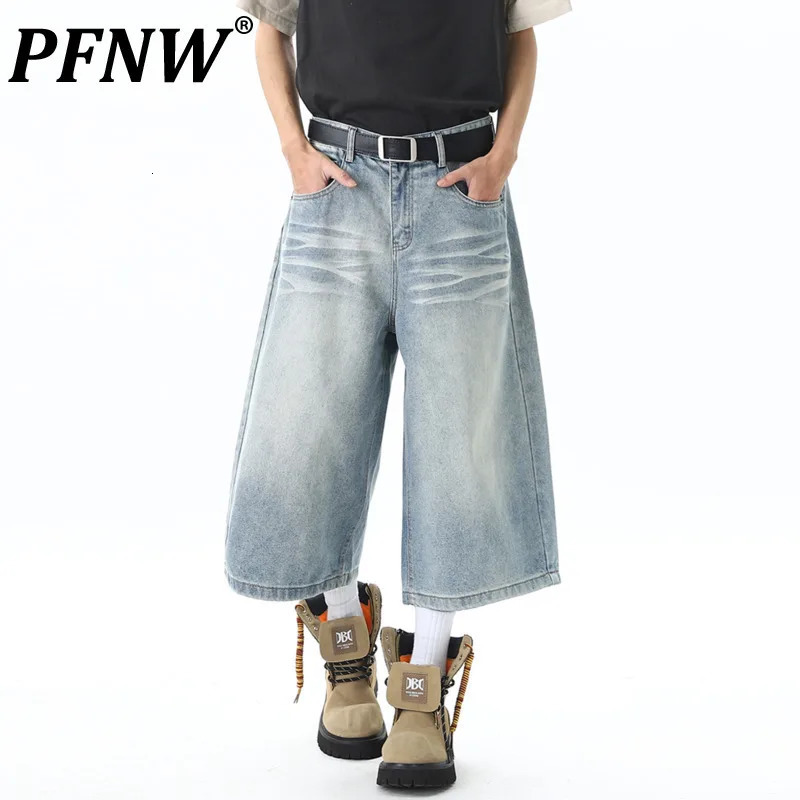 PFNW American Washed Loose Denim Shorts Mens Fashion High Street Casual Cropped Pants 2026 Summer 28L2114 260612