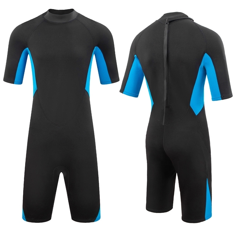Mens Wetsuit m Neoprene Short Sleeve Spring Diving Suit Back Front Zip Surfing Diving Swimming Snorkeling Kayaking 260527ww