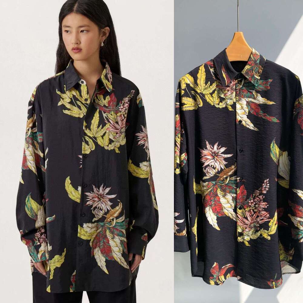 Abito firmato con stampa ilk broc Segno unico di alta qualità sia per uomo che per donna, trama s, camicia in seta stampata oversize rxed