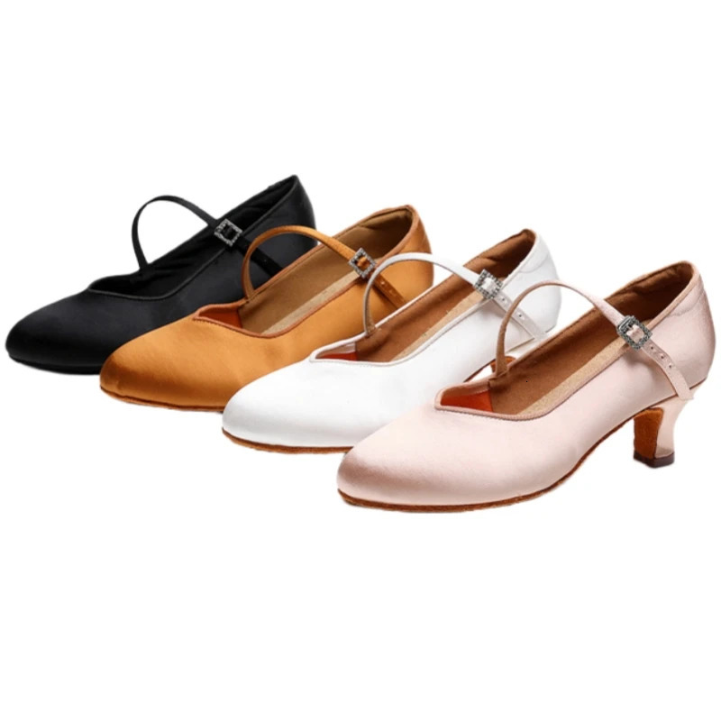 Scarpe da ballo per donna Modern Classic Tango Jazz Standard Ballroom Latin Dance Shoes Nero/Marrone/Rosa Raso con tacco 5/7 cm 260605