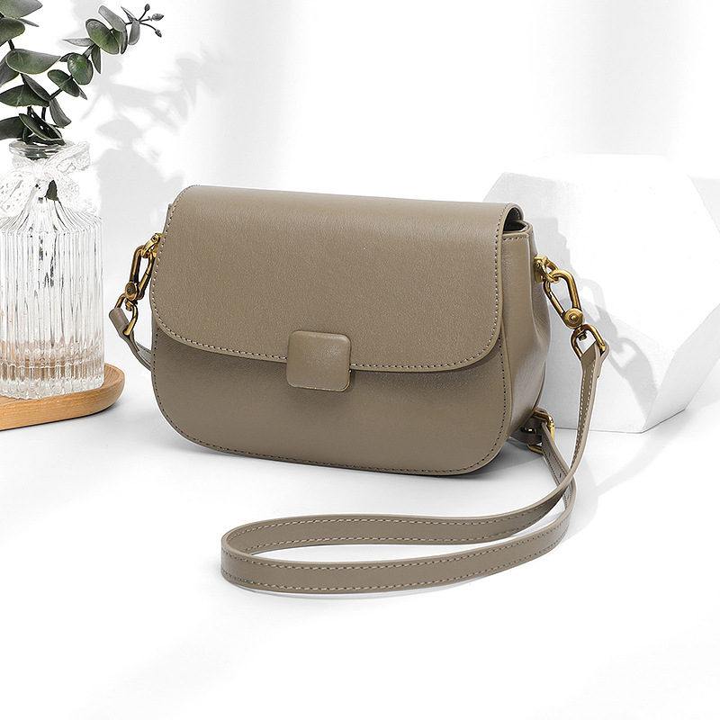 Fashionable and versatile genuine leather shoulder for mothers, 2026 new model, vegetable-tanned cowhide crossbody bag, women's casual underarm