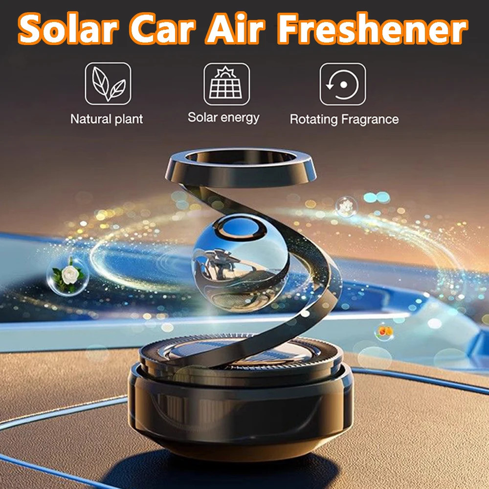 Solar Car Air Freshener Automatic Rotation Dashboard Fragrance Car Perfume Deodorant Oil Diffuser Auto Interiors Accessories 260610