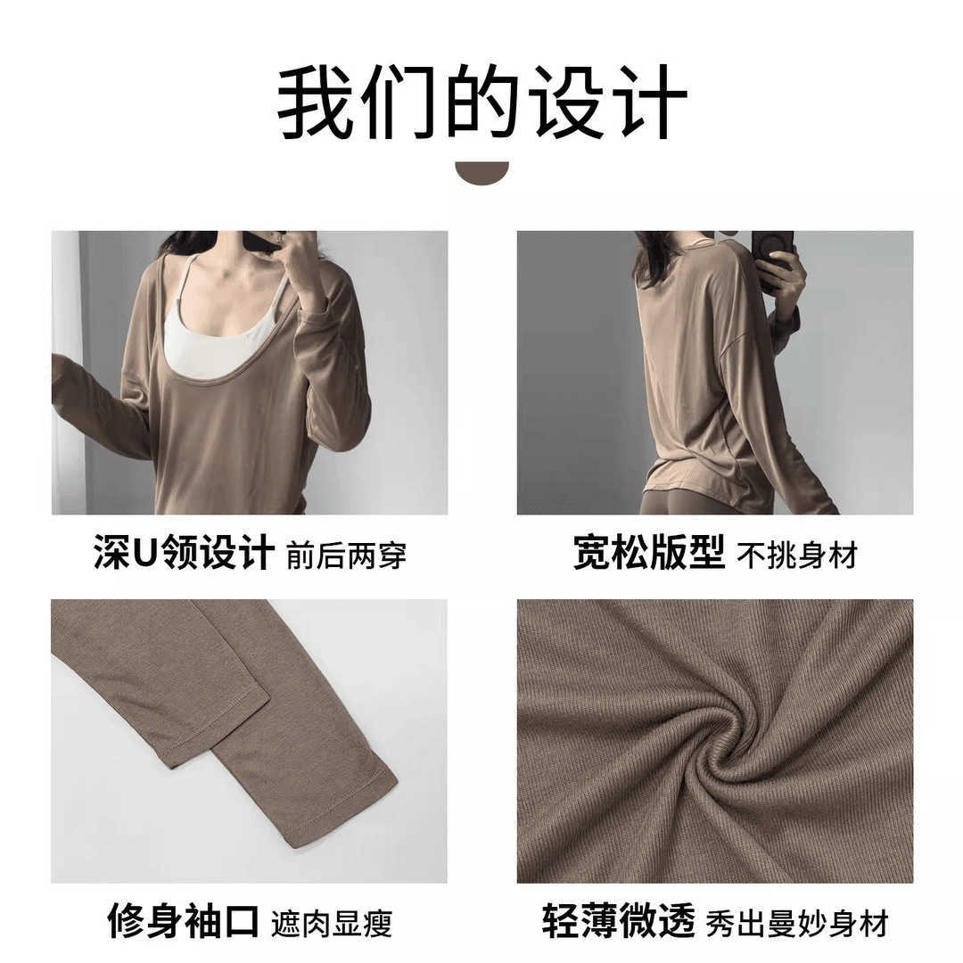 Sports top yoga cover-up for women summer 2026 new sports wear long-sleeved plus-size fitness and Pilates training outfit L260612