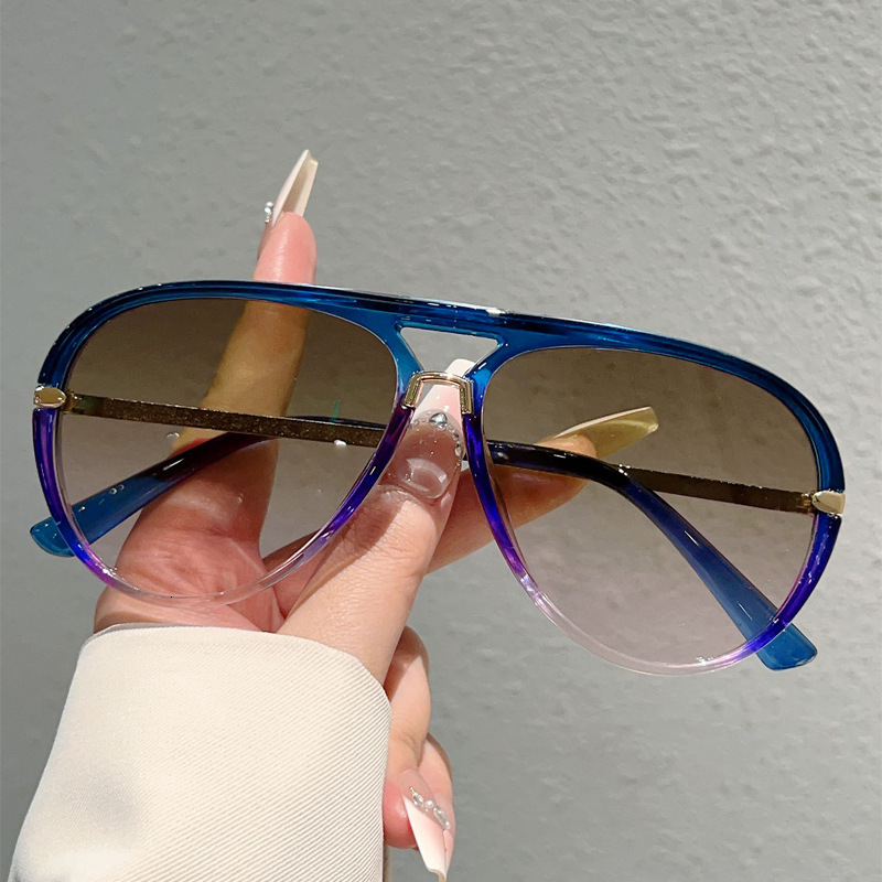 High quality New Ins Style Personality Double Bridge Versatile Street Shooting Driving Sun Protection Fashion Retro Casual Toad Sunglasses