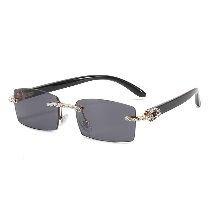 Luxury Brand Designer Sunglasses 2021 New Personalized Diamond-Studded European And American Trend Diamond Cut Edge Square Glasses Internet Celebrit