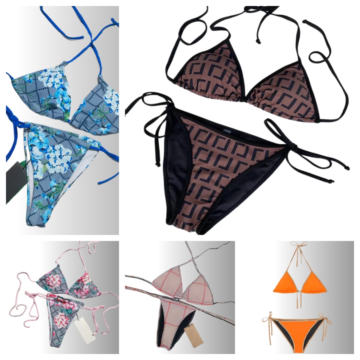 woman designer bikini High quality size S-XL Summer Swimsuits womens wear Alphabet Black white green blue red comfort plaid chain sexy mixed cotton