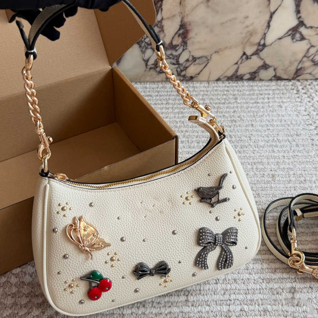 Luxury Sweet Half Moon Bag Delicate Embroidery Elegant Armpit Bag Fashion Single Shoulder Bag Minimalist Printed Women Crossbody Bag 260612