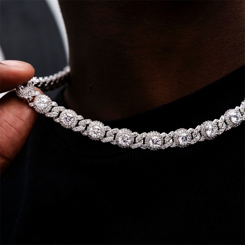 NY Ice Diamond Round Beads 75mm Cuban Chain Diamond Cubic Zirconia Cuban Necklace Hip Hop Style Womens Necklace 260612CJ