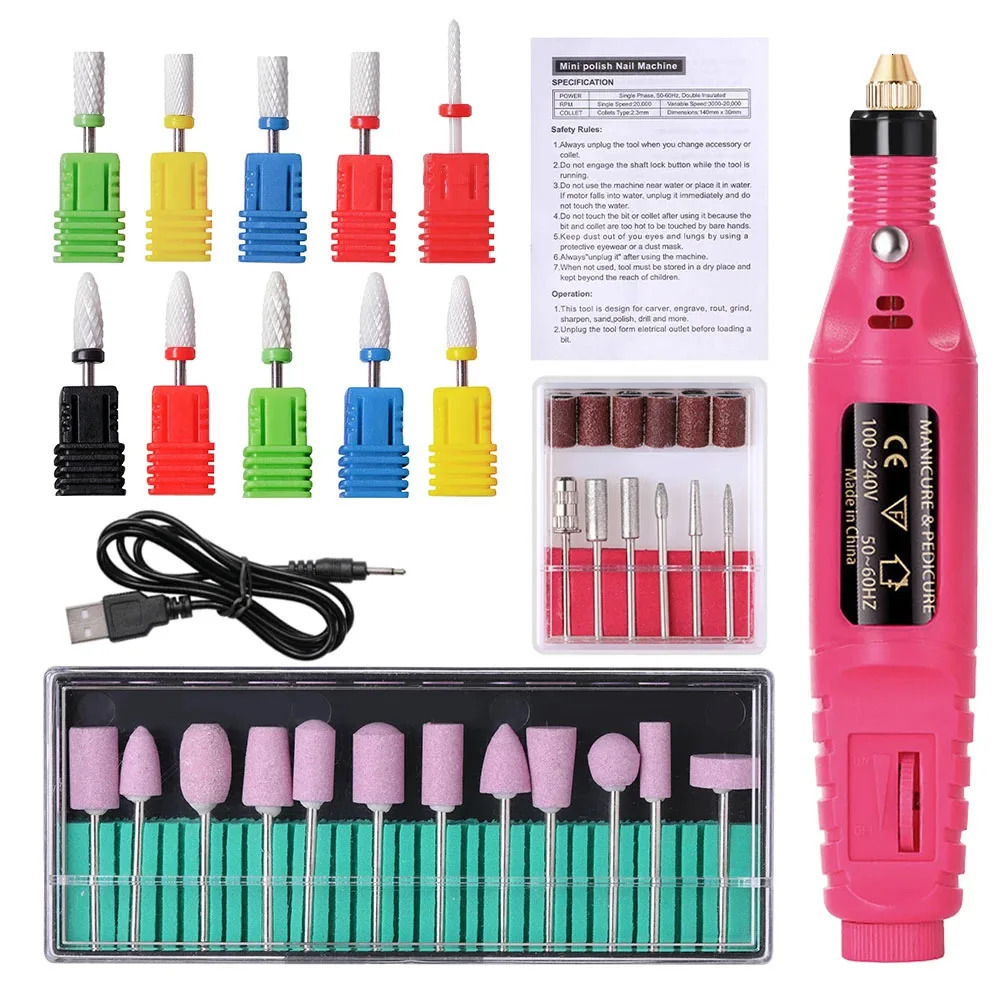 LINMANDA High Quality Nail Drill Machine Set Electric Nail Sander Gel Polish Remover Tools Driller Manicure Nail Accessories 260612