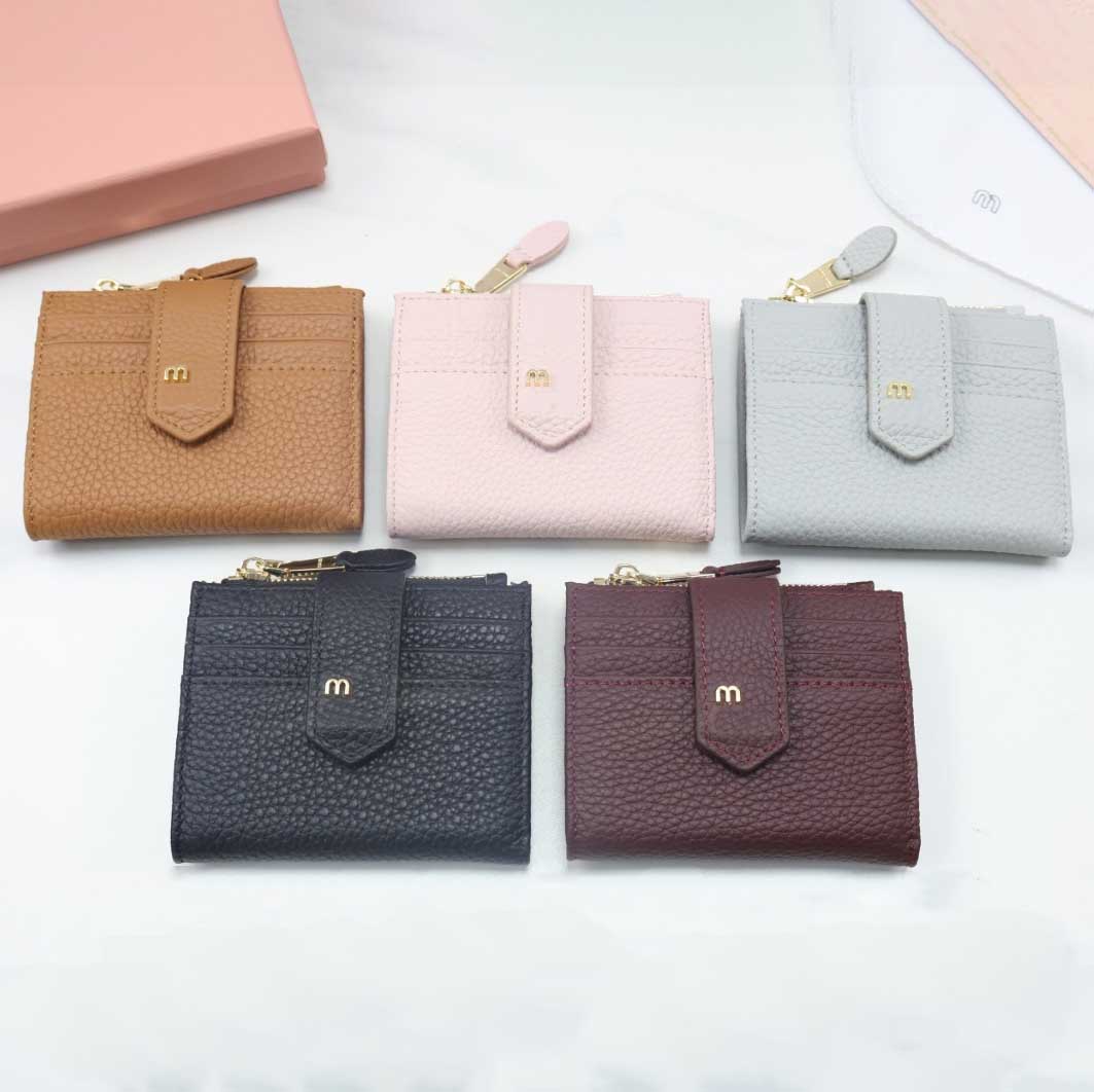 Mu Designer Wallets Luxury Short Purses Womens Genuine Leather Credit Card Holders Ladies Money Clutch Bags With Box 2505
