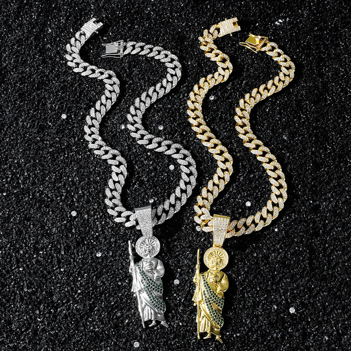 Trend Personality Hip-Hop Style Religious Saint Jude Pendant Creative Saint Jude Pendant Necklace 260612