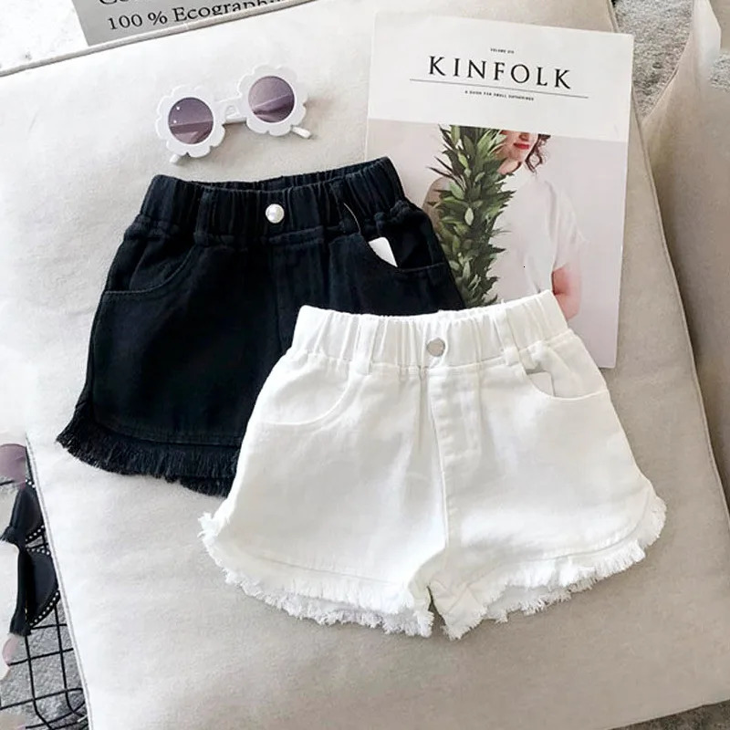 Girls Denim Shorts 2026 Summer 1-7Y Kids Short Jeans Solid Color Fashion Comfotable Clothing with Korean Style Pants 260612