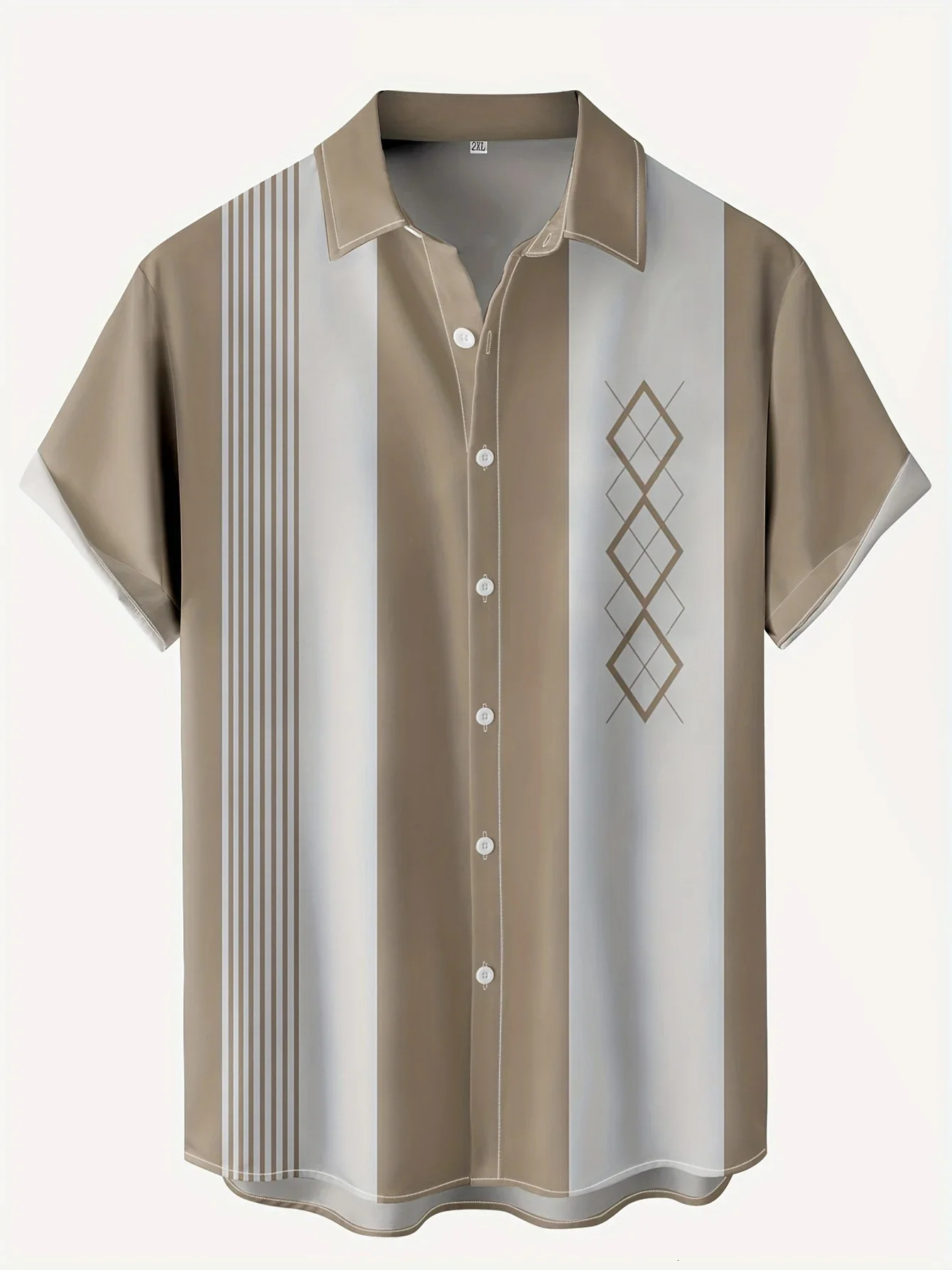 2026 Hawaiian Mens Retro Shirt - Casual Breathable Short-sleeved Top - Beach Party Checkered Shirt - Formal Wear Option 260611