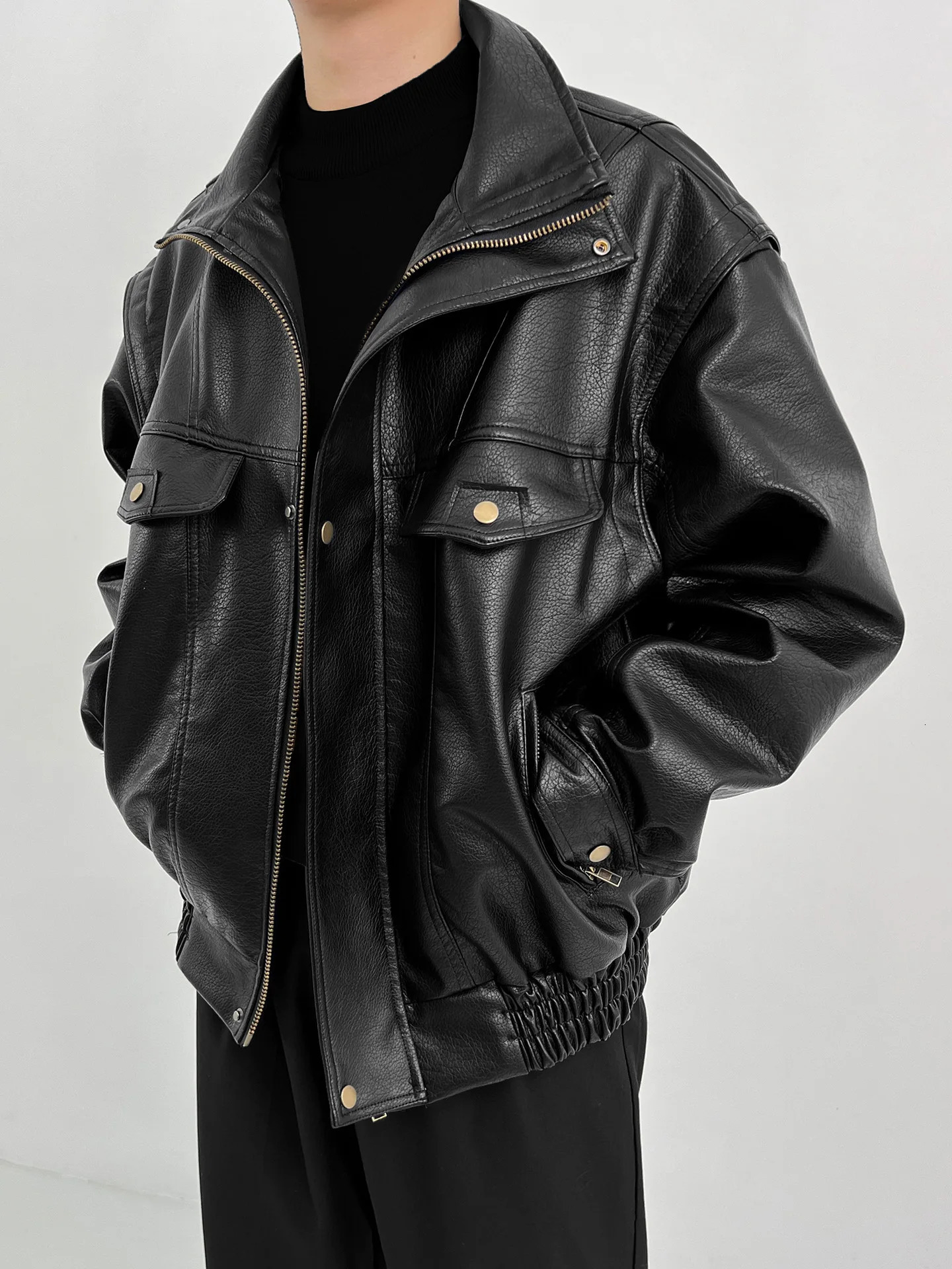 Retro Motorcycle PU Leather Jacket Mens Thickened Short Style Spring Autumn High-End Fashion Pilot Jacket Youth Casual Wear 260612