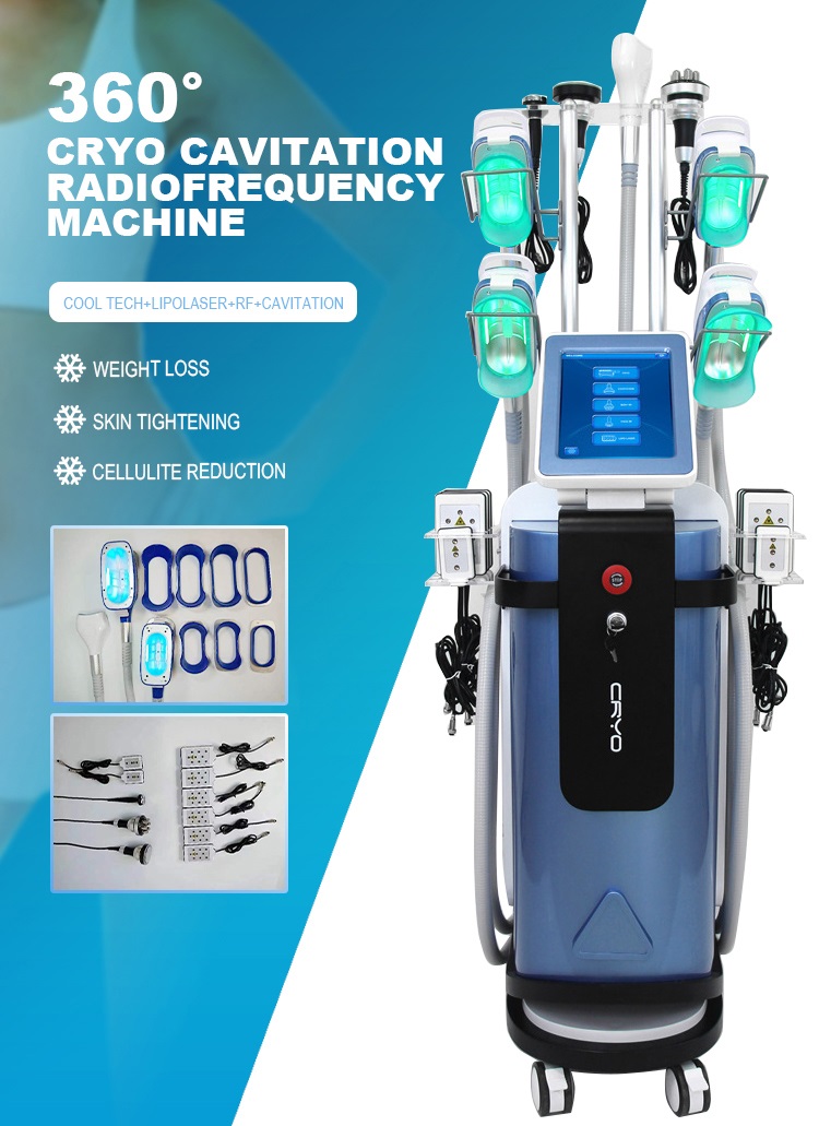 Portable 360 Cryo Double Chin Removal Slimming 9 in 1 40k Cavitation Cool Body Sculpting Machines Fat Freezing Machine