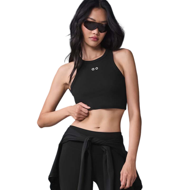 Designer Womens Colthes Womens Ribbed Crop Tank Top Sleeveless U Neck Slim Fit Camisole Basic Solid Color Sport Vest For Casual Workout