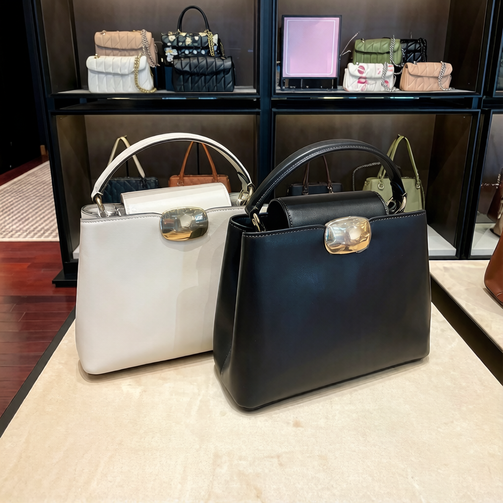 Designer Bag Women's Eliza Solid Color Square Bag - Korean Fashion Chic Crossbody Shoulder Handheld Purse Premium