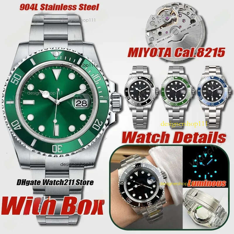 Mens Watch Luxury Designer Watches Men High Quality AAA MIYOTA 8215 Movement Mechanical Automatic 904L Stainless Steel Luminous Sapphire Waterproof