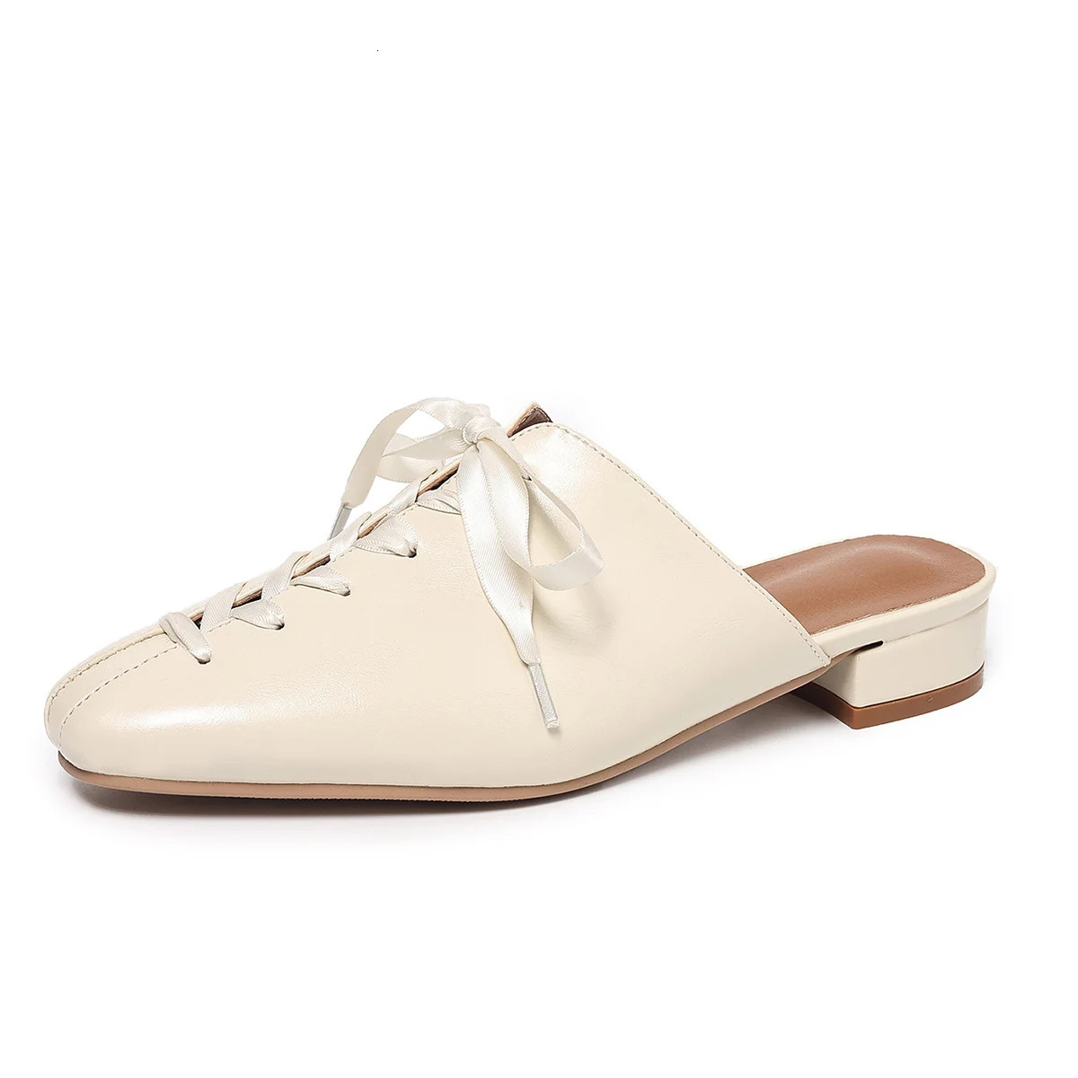 2026 Womens Fashion Clogs Mules Daily Lace Up Casual Shoes Slip On Soft PU Outdoor Indoor Walkwear Plus Size 44 45 260613BJ
