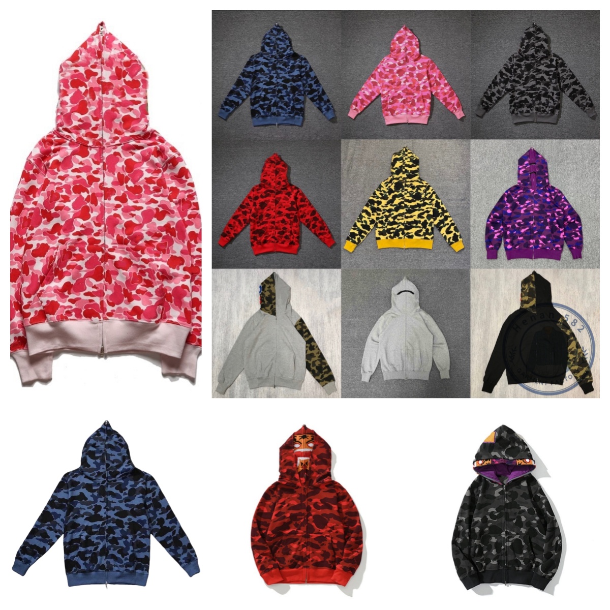 hoodie designer man hoodies mens hoodie Pullover Patchwork Long sleeves camouflage double hat cotton Fabric Asian Size sweater zip up hoodie hoody s
