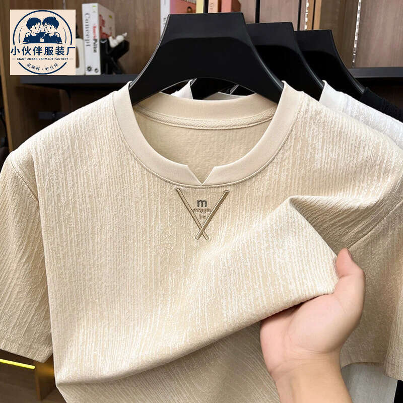 Luxury Brand Designer Clothes Round-Neck Embroidered T-Shirt, 2026 Summer New Fashion Casual Loose Versatile Breathable Men's Short-Sleeve T-Sh