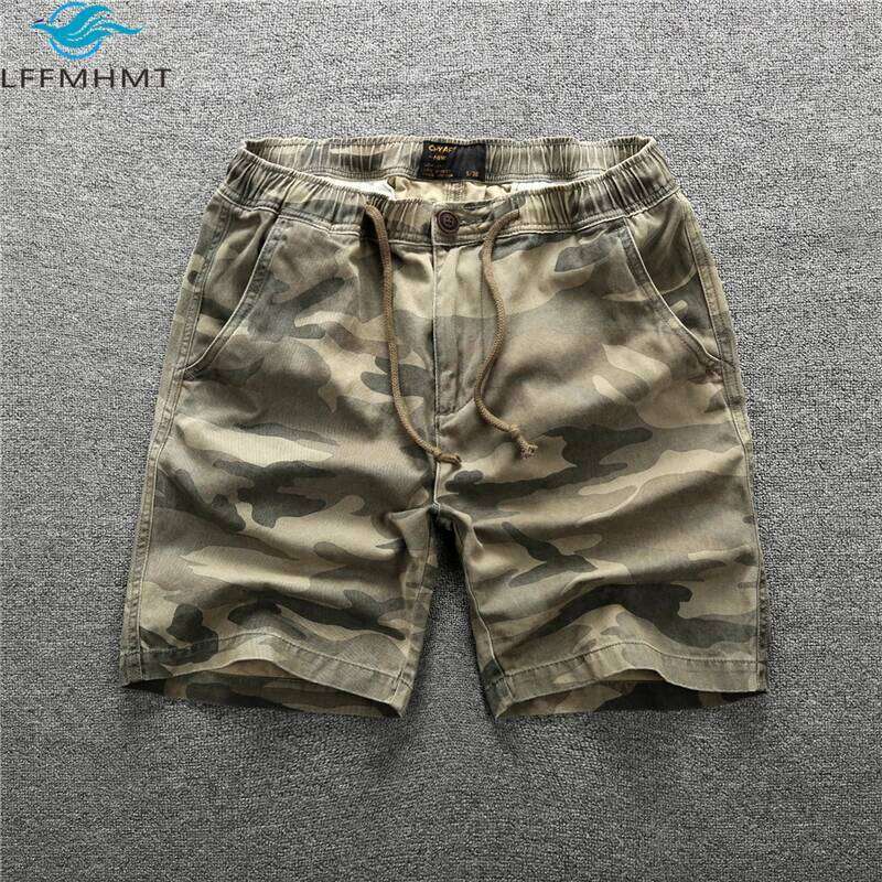 207 Summer Fashion Straight Cargo Shorts Male Sport Casual Half Length Pure Cotton Style Camouflage Men's Work Clothing 26Y0613