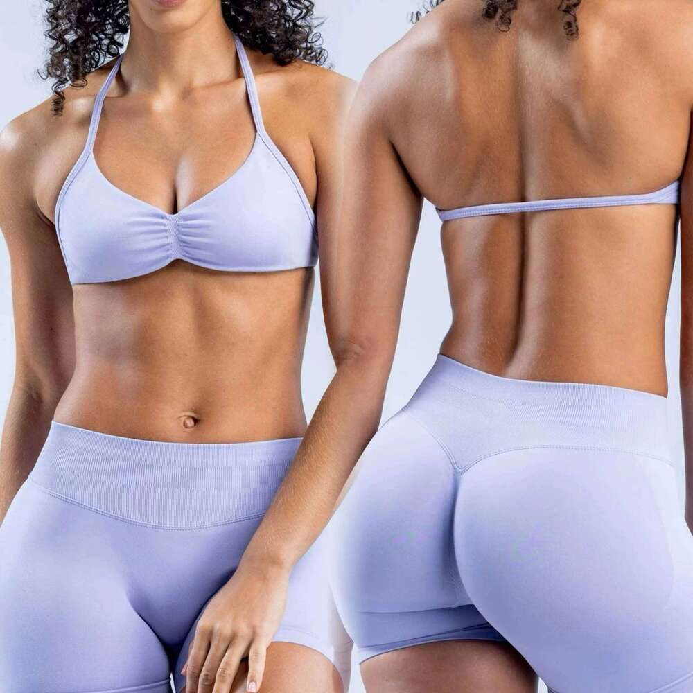 D LOGO 2-pCS Impact Yoga New Best-seller Shorts Small Bra V-neck Halter Neck Beautiful Back Sports Tank Top Set W260613