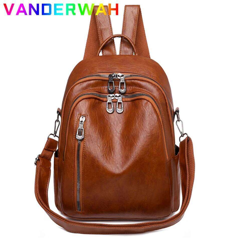 Fashion Women Large Capacity Shoulder Bags Soft Pu Leather for School Teenagers Girls Multifunctional Travel Backpacks