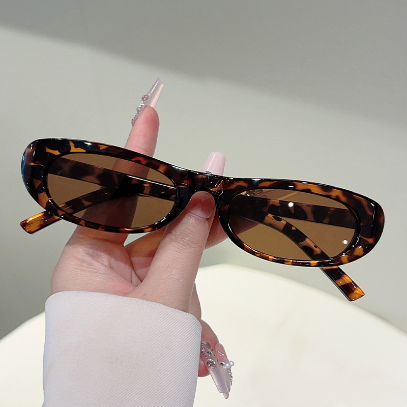 High quality High-End New Retro Oval Frame for Women, European and American Trendy Small Face Ins Style Sunglasses