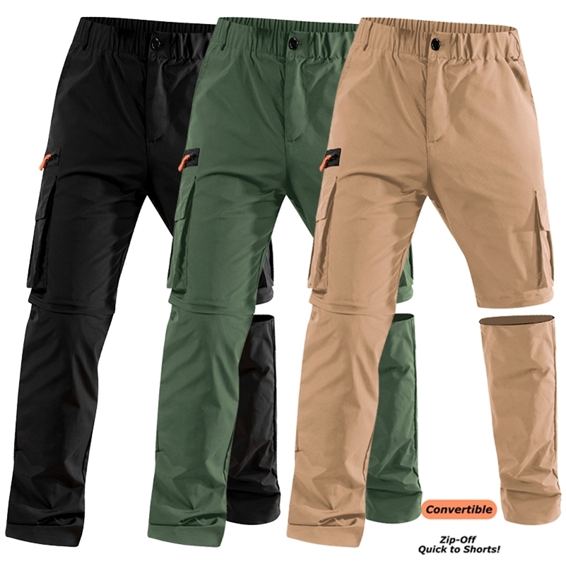 Mens Convertible Zip Off Cargo Pants Outdoor Lightweight Quick Dry Pants Spring Fall Casual Fishing Hiking Camping Trousers 260612