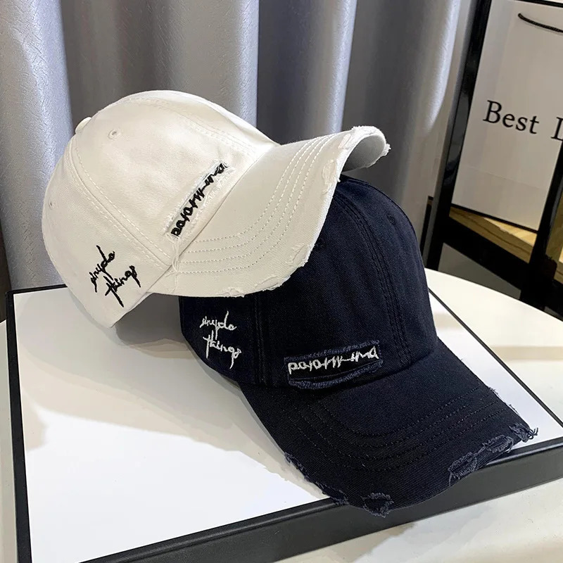 2026 Celebrity Fashion Embroidery Hole Sunscreen Baseball Cap Women Face Small Spring/ Autumn Korean Version Trend Mens Hat 260612