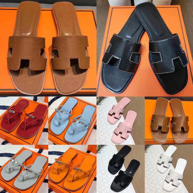 Free shipping with box designer for women trendy womens flip flops trendy black white brown comfortable claquette sandals